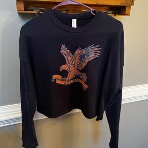 Bella Canvas Navy Crop Top with Eagle Design War Eagle